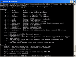 Output del comando help